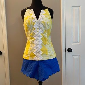 Lilly Pulitzer Annabelle Yellow Halter Tank Top